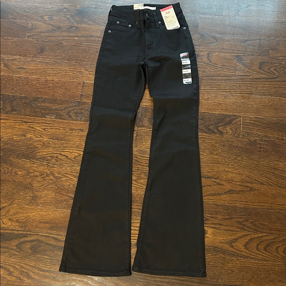 NWT LEVI’S 726 HIGH RISE FLARE WOMEN'S JEANS SIZE 24 BLACK - Picture 6 of 7